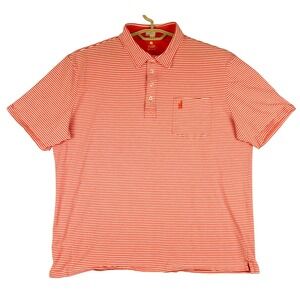 Johnnie-O Hangin' Out‎ Dante Polo Shirt XXL Cherry Striped Golf Casual